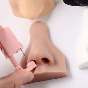 Brown <b>Silicone</b> Nose Model Body Art Piercing Practice <b>Tool</b> Jewelry Nose Ring Display for Dark Skin Training - Product Image 4