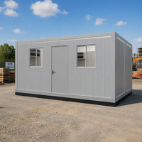 Maison préfabriquée en conteneur de 6 m, bâtiment modulaire avec structure en acier A36 et panneaux sandwich PUR pour bureau de chantier et campement