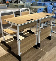 Bureau et chaise d'école modernes en bois, personnalisés par l'usine GUANGWEI, avec design écologique et hauteur réglable