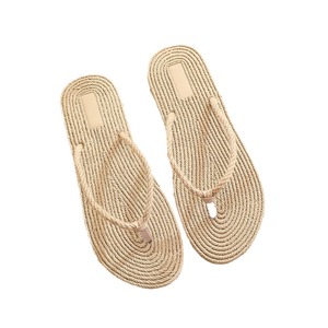 Sandalias Planas <span class=keywords><strong>de</strong></span> Imitación <span class=keywords><strong>de</strong></span> Paja para Mujer, Verano 2026, <span class=keywords><strong>Chanclas</strong></span> para <span class=keywords><strong>Playa</strong></span> y Exteriores, Pantuflas Cómodas para Dama - Product Image 5