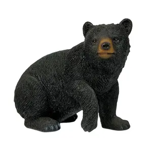 Estatueta de urso de animal personalizado poliresina, estatueta de urso preto