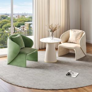 Conjunto de sillones minimalistas modernos para sala de estar con mesa redonda y almohada para decoración del hogar - Product Image 4