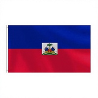Drapeau d'Haïti imprimé numériquement, style artistique, en fibre de polyester, avec œillets à deux trous, 90x150cm, vente en gros, grande quantité disponible