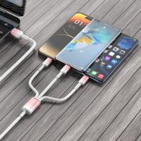 Kabel Data Pengisian Cepat YooKiE EC30 TPE Nylon Braided Gradient 30W 3-in-1 Type-C USB-A ke 3-in-1 1M untuk Ponsel dan Power Bank