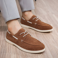 Mocassins de luxe en daim pour homme, style décontracté, imperméables, respirants, à lacets, pour le bureau, mariage, classiques, plats, décontractés et formels