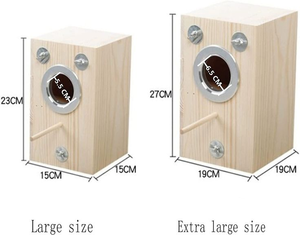 JUNJI moderno in legno uccelli nido gabbia solido modello aperto finestra uccello casa per pappagalli pappagallino Cockatiel allevamento nidificazione uccello Box - Product Image 3
