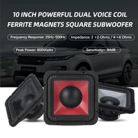 Subwoofer carré 10 pouces à double bobine, 400 Watts RMS, 4 Ohms, haut-parleur de basses pour voiture