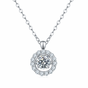 Buena calidad <span class=keywords><strong>Nobby</strong></span> 925 collar de plata esterlina cadena moissanita y collar de oro de 14kt Gra para mujer - Product Image 1