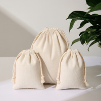 Sacs de rangement anti-poussière en tissu de coton mousseline non blanchie, légers, avec impression personnalisée du logo, 10*15cm, avec cordon de serrage, pour cadeaux et artisanat