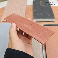Revêtement mural en briques de terre cuite ultra-minces et flexibles, fabriquées au four, couleur rouge, usine OEM pour revêtement de façade extérieur et intérieur