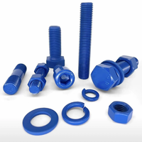 PTFE téflon A320 enduit goujon boulon en acier allié acier inoxydable matériel ASTM filetage goujon boulon écrou hexagonal et rondelles