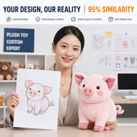 Peluche de cochon OEM ODM, mascotte, cadeau promotionnel, jouet en peluche, jouet en tissu doux, peluche personnalisée, merchandising de marque, vente en gros d'animaux en peluche