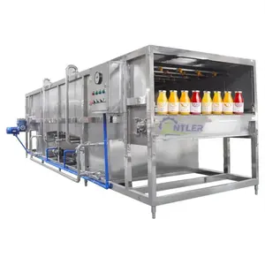 Water spray cooling tunnel with conveyor for juice filling production line