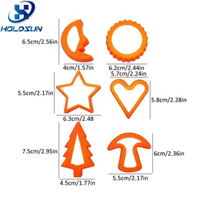 Ensemble de presse-biscuits manuels écologiques de couleur personnalisée, 6 pièces, <span class=keywords><strong>emporte</strong></span>-pièces en plastique en forme d'étoile et de cœur, sans danger pour les aliments, pour la pâtisserie - Product Image 3