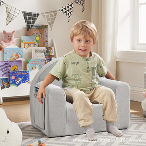 Giving Tree <b>Kids</b> <b>Sofa</b> Chair Gray Foldable With Pocket For Children 3 Years And Above - Product Image 3
