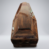 SDD TMALLWOOD Cercueil en bois fait main de style européen, biodégradable et écologique, pour adulte, avec poignées en croix dorée, personnalisable pour l'enterrement