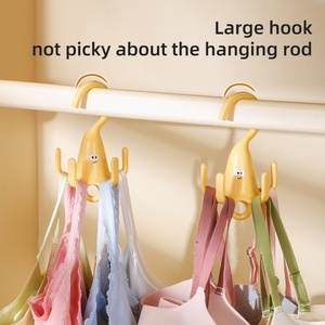 Custom Logo Cute Rotating 5-claw Hook <b>Rack</b> Clothes Hangers Wardrobe Tie Hat Bag <b>Storage</b> Organizers Bedroom Closets - Product Image 5