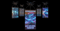 Écran LED volant monté sur drone 1x1.9m/2mx3.7m/3mx5.4m, étanche IP65, pliable, personnalisable, en maille, pour spectacle aérien et publicité par drone