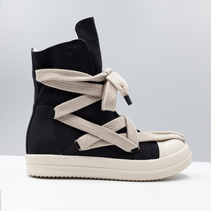 Chất Lượng Cao Thời Trang Nền Tảng Ren-up Unisex Ngoài Trời Khởi Động Phụ Nữ Giày Vải Thiết Kế Người Đàn Ông Của Sneakers Giản Dị Phẳng Mắt Cá Chân Khởi Động - Product Image 2