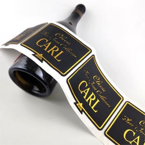 Etiqueta Autoadhesiva para Botellas de Vino Blanco con Textura de Lámina Dorada, Etiqueta de Cuero para Botellas de Whisky y Vodka - Product Image 2