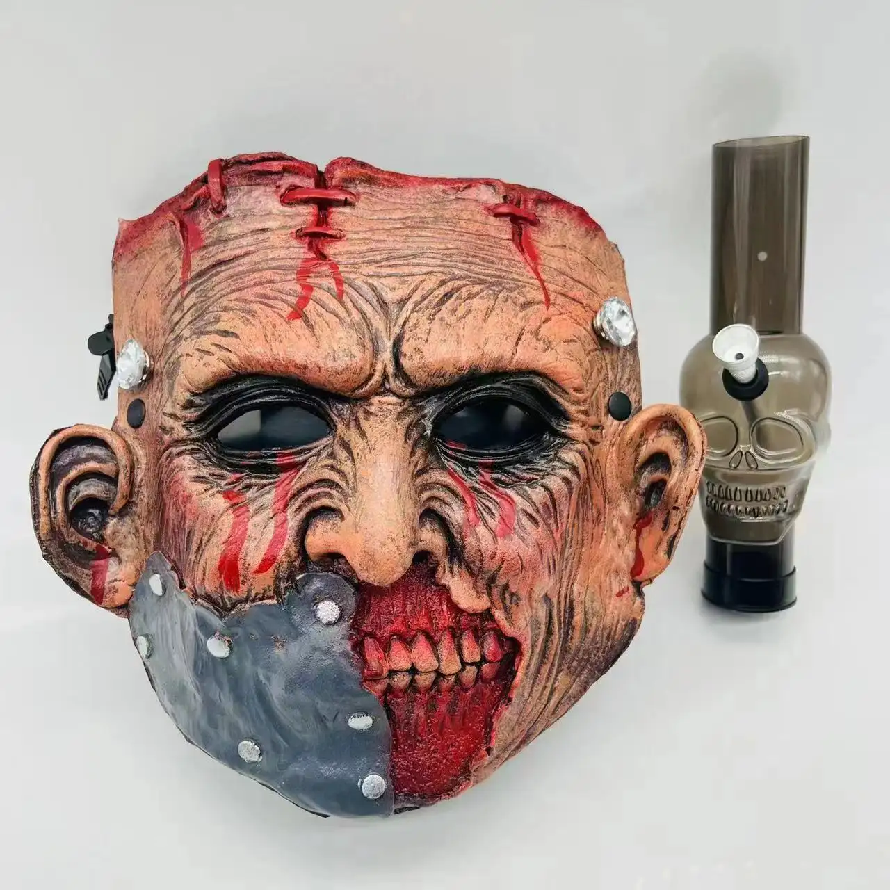 Smoke Shop todo tipo de diseño múltiple Killer Clown Skull Zombie máscara fiesta de goma regalos de miedo Cosplay Halloween Props máscara