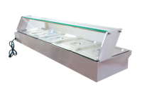 Bain-marie électrique de comptoir 304S.S Pan, chauffe-plats 4 bacs en acier inoxydable, vitrine chauffante pour hôtels, buffets et traiteurs
