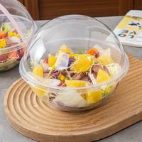 Boîte d'emballage en plastique PET transparente de 490 ml, modèle W145, pour mousse au chocolat, dessert, salade de fruits, boule de noix de coco, œuf