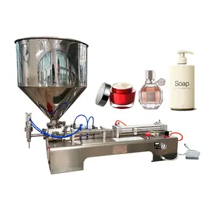 Máquina de llenado semiautomático, gel viscoso líquido, aceite, miel, vino, suero, relleno de cuidado de la piel, champú, agua, equipo de embalaje