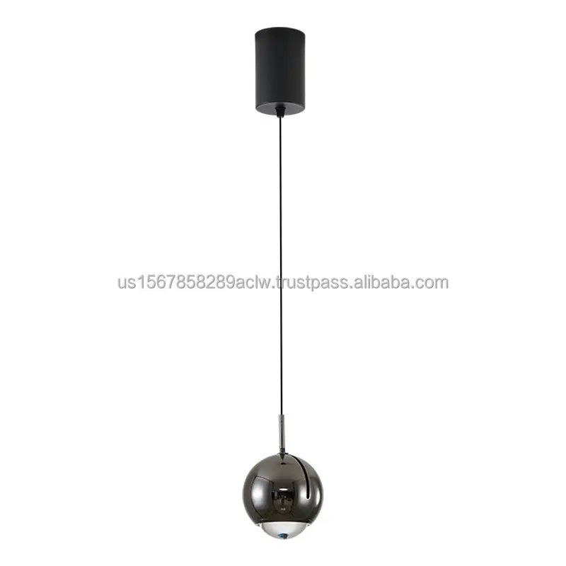 Lustre de cabeceira com elevação ajustável, barra de quarto principal nórdica minimalista, luz de fio suspensa com bola redonda de cabeça única
