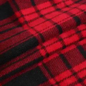 gestrickt zweiseitig pinsel und eine seite anti-vlies rot und schwarz kariert gedruckter mikro polar vliesstoff - Product Image 5