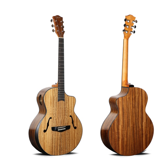 Best High Quality Walnut Wood Acoustic Guitar 40 Inch Unique Style Cutaway Guitar