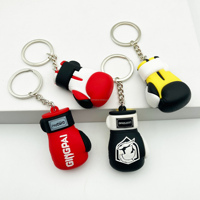 Porte-clés Premium Gants de Boxe 3D Personnalisés, Anneau de Clés 3D en Caoutchouc Souple, Breloques 3D, Mini Accessoires Sportifs