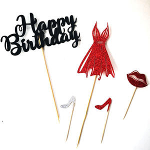 Venta al por mayor Vertical Cake Toppers Cake Decoration papel metálico fiesta creativa <span class=keywords><strong>Feliz</strong></span> cumpleaños <span class=keywords><strong>Sexy</strong></span> Queen cake Topper - Product Image 1