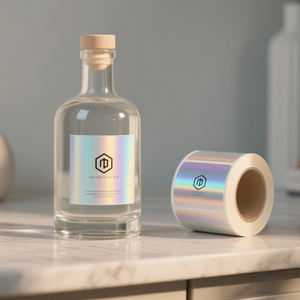 Per argento/oro codice di vetro cosmetici a prova di manomissione tracciabile personalizzato Die taglio ologramma adesivo per la protezione del marchio - Product Image 1