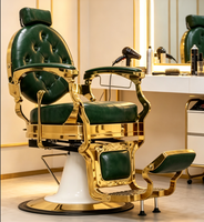Chaise de barbier hydraulique pliable ergonomique avec siège en métal, design contemporain, mobilier de salon commercial portable