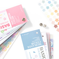 Simno 30 feuilles de stickers pré-découpés autocollants de style coréen pour scrapbooking et journal d'art