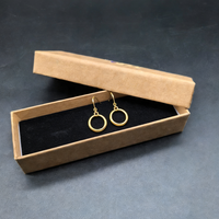 Boîte à bijoux haut de gamme en kraft couleur naturelle, simple et élégante, avec couvercle et base, pour collier, montre, bracelet, boucles d'oreilles, taille personnalisée