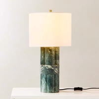 Lampe de chevet électrique vintage en marbre vert émeraude, design moderne et sophistiqué, pour salon, chambre et bureau