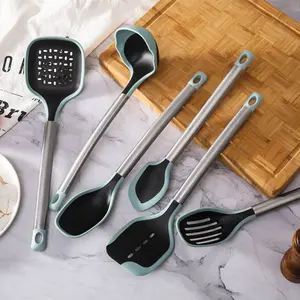 China supplier bulk 6 piece nylon stainless steel handle kitchen tool cooking utensils set