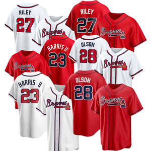 Maglie da Baseball Cucite Nuove 2026 all'Ingrosso Economiche - Maglia Personalizzata Squadra Americana Atlanta Tutti i Giocatori 1 Albies13 Acuna Jr. 27 Riley - Product Image 4