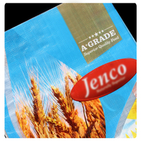 Sac tissé en PP de 20 kg, résistant à l'humidité, pour l'emballage des aliments, sac de stockage de céréales et de riz imprimé sur mesure avec poignée pour maïs écrasé
