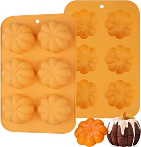 Molde para Pastel de Halloween con Forma de Calabaza de 6 Cavidades, Antiadherente de Platino LFGB, Libre de BPA, Moldes de Silicona para Pastel de Mousse - Product Image 1