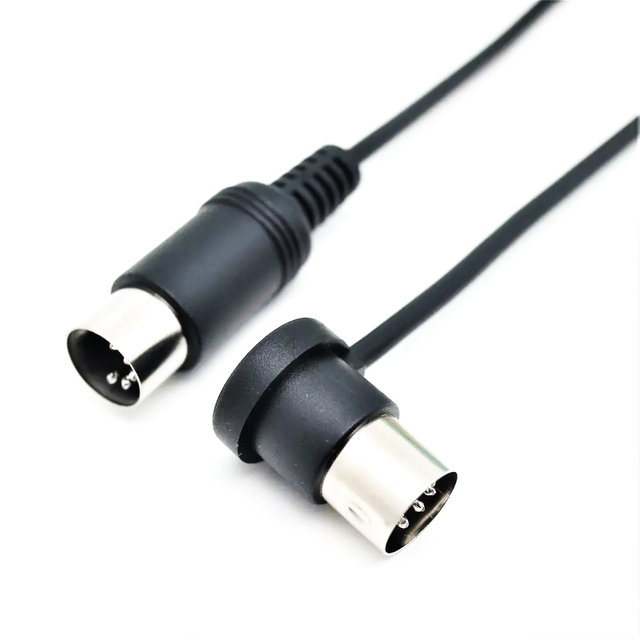 MIDI 5-PIN DIN Cable 90 Degree Male Straight Foil Durable Rubber Jacket Customizable Length Sound Card Keyboard Electronic Audio