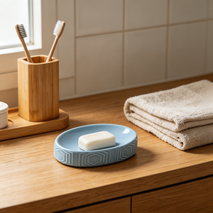 <span class=keywords><strong>Portasapone</strong></span> in Ceramica Geometrico Moderno Ecologico con Logo Personalizzato, Supporto Decorativo Ovale per Sapone da <span class=keywords><strong>Bagno</strong></span> e <span class=keywords><strong>Doccia</strong></span> - Product Image 3