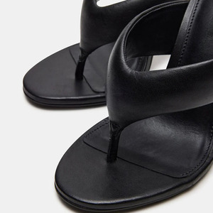 Sandales à bout ouvert pour femmes, grande taille 45, pour pieds larges, chaussures à talons aiguilles pour soirée, mules à bride en PVC, coupe large - Product Image 5