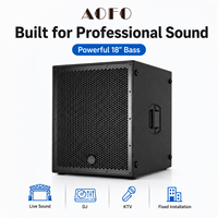 AOFO SUB 8004-AS Subwoofer Attivo da 18 Pollici, 1250W RMS 2500W di Picco, Altoparlante Professionale PA per Sistemi Audio