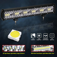 Barre LED tout-terrain 4-32 pouces 12V 24V Combo Barre lumineuse LED / Lumière de travail pour voiture Jeep Camion SUV 4x4 ATV Barre lumineuse LED Phare