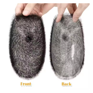 Protesi per Capelli da Uomo in Capelli Indiani 100% Veri, Toupet <span class=keywords><strong>di</strong></span> Ricambio Traspirante e Naturale con Base in Thin Skin - Product Image 3