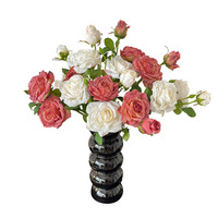 Bouquet de fleurs artificielles en soie multicolores, centre de table, rose artificielle, décorations de table, décorations de mariage