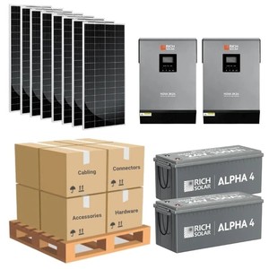 Kit Solar Completo de 6,000W con Salida de 120V/240V, Banco de Baterías de 5.12kWh-7.68kWh, Generador de Energía Solar 00943, Inversores Solares - Product Image 2